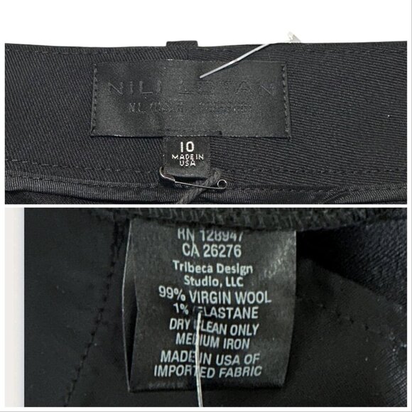NILI LOTAN Tel Aviv Wool-blend Twill Straight-leg Pants In Black, Size 10, Nwt - Picture 6 of 15